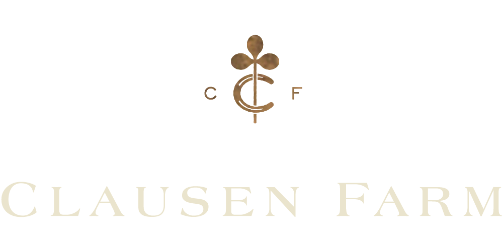 Clausen logo in brass setting
